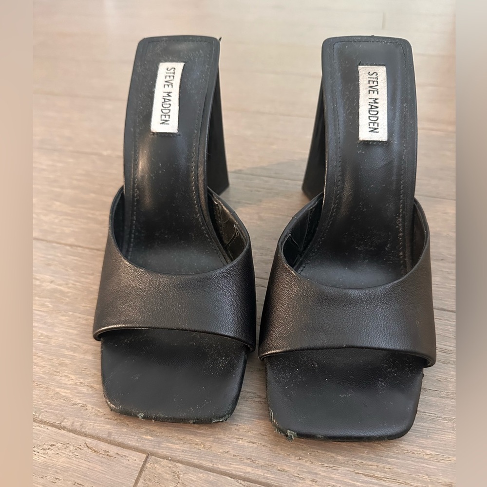 Black Steve Madden mules. Size 9.5